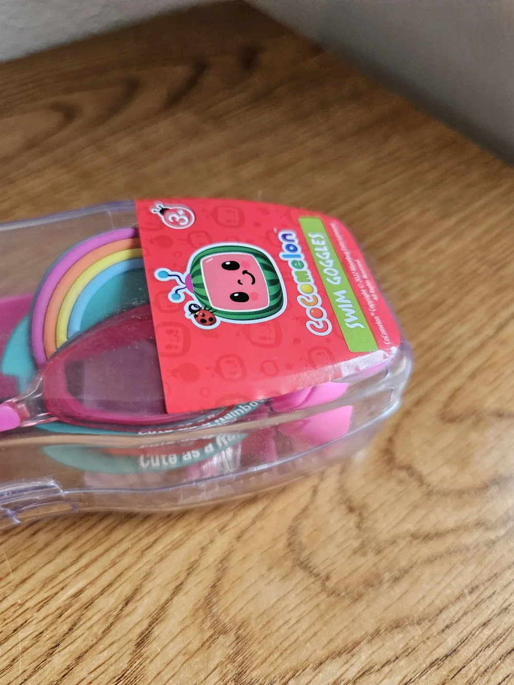 4/$10 Cocomelon Swim Goggles Kids Ages 3+ Pink Rainbow New